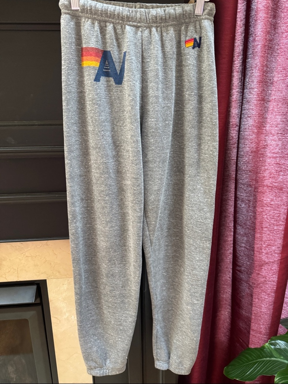 Grey Kids Sweatpants with Rainbow Accent